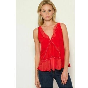 IRO Sackson Hot Pink Ruffle Grommet Studded Tiered Tank Top Blouse 34 (XS)